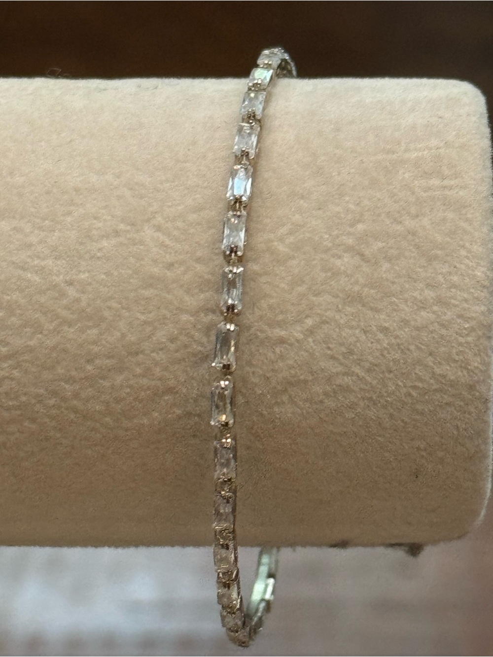 Open Cut Bangle With Rectangular Stones